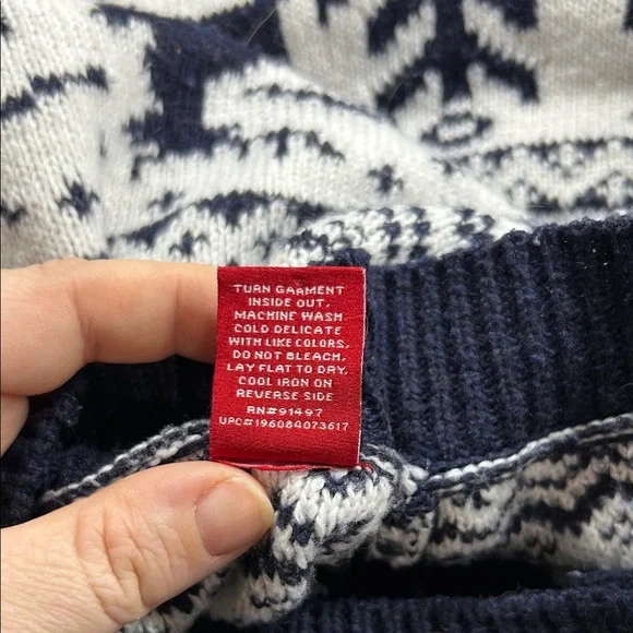 Navy and White Women's Cardigan Sweater - Picture 4 of 4